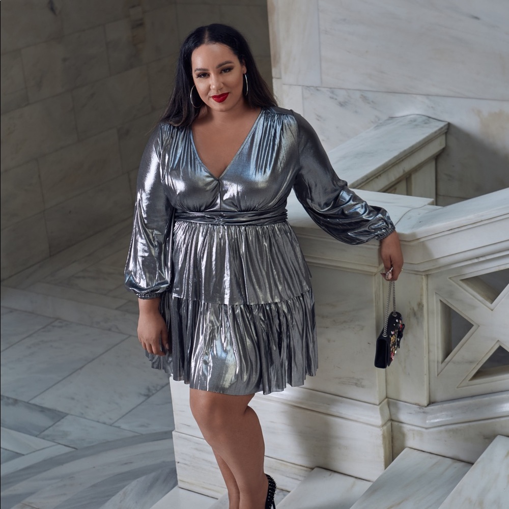 Eloquii Silver Midi Dress